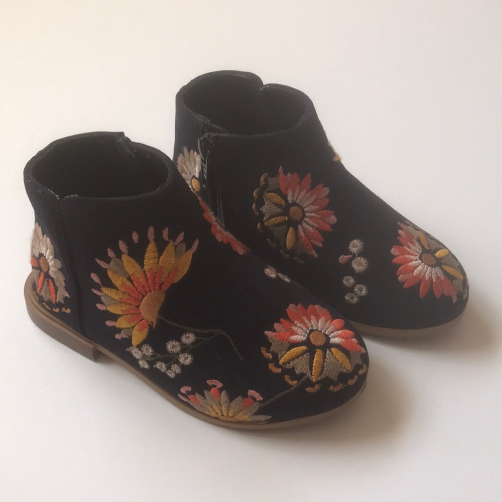 Zara Embroidered Ankle Boots